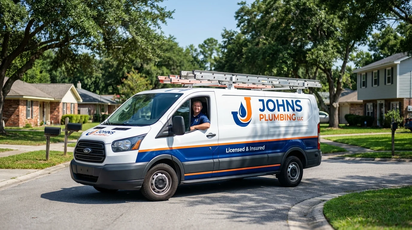 Johns Plumbing LLC service van in New Windsor, NY
