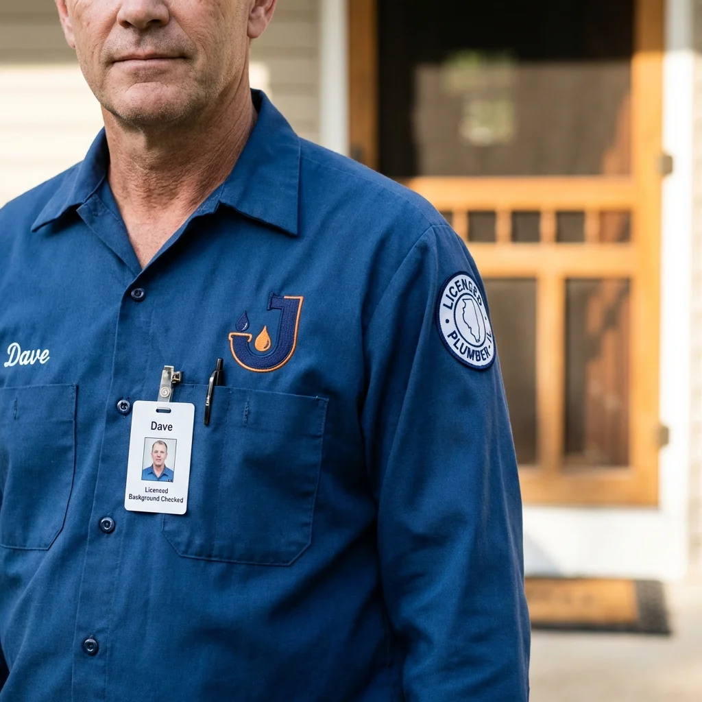 Licensed plumber showing ID badge in New Windsor, NY