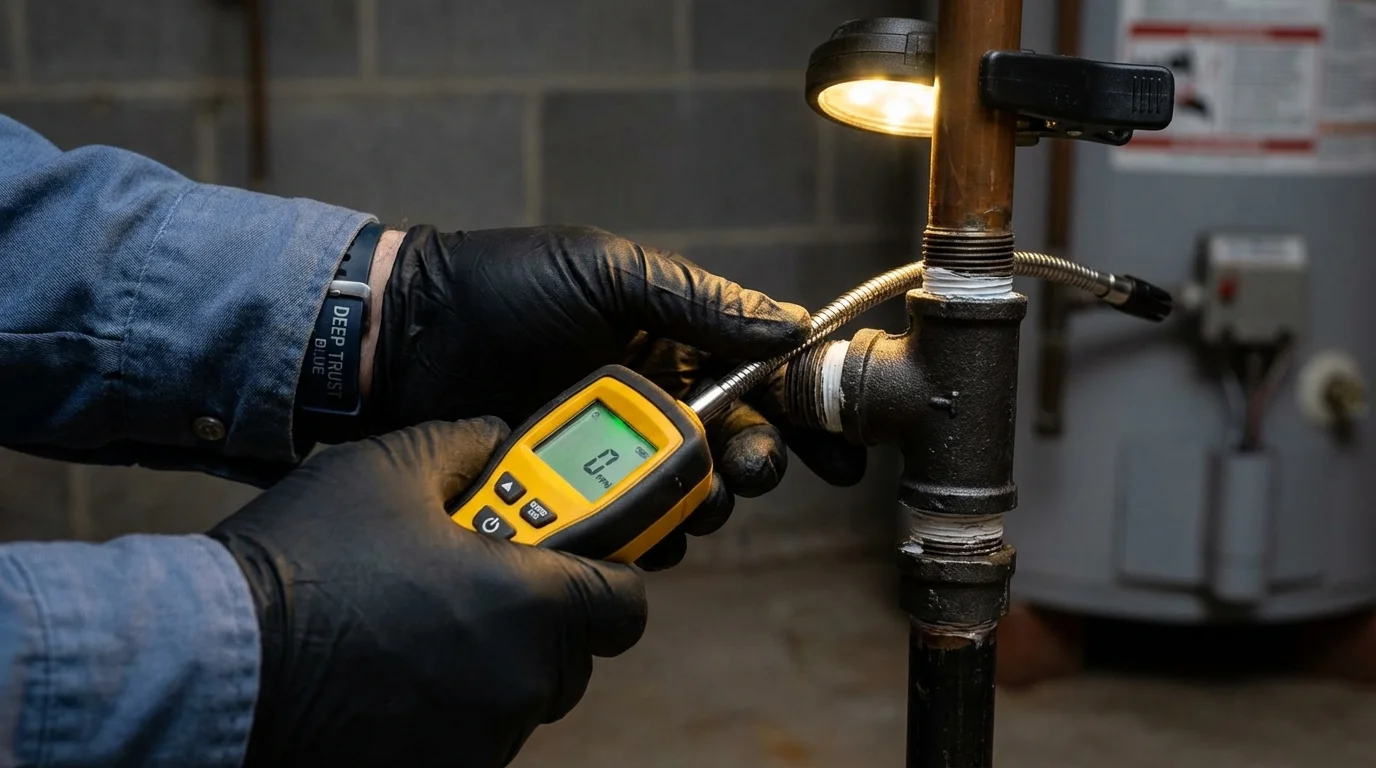 Gas leak detection with electronic sniffer by Johns Plumbing LLC in New Windsor